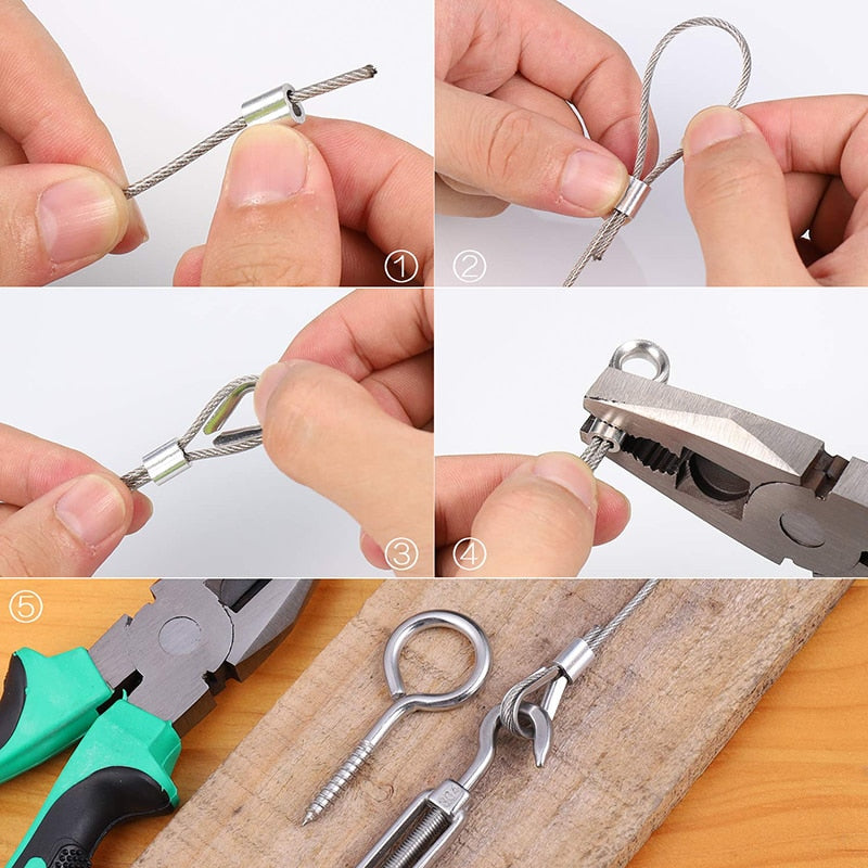 50M PVC Coated Flexible Wire Rope  Kit - KiwisLove