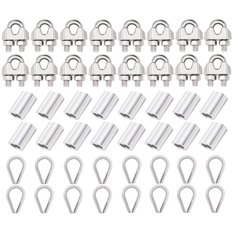 M3 Thimble Loop Sleeve Clip Pack for 3mm Wire Rope Cable - KiwisLove