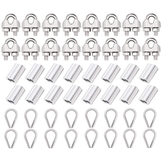 M4 Thimble Loop Sleeve Clip Pack for 4mm Wire Rope Cable - KiwisLove