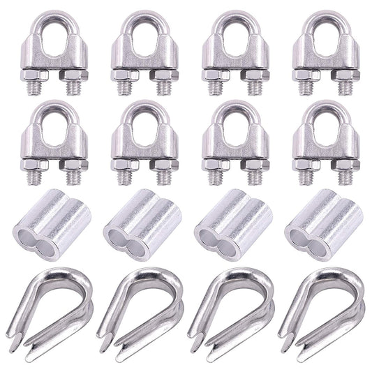 M10 Thimble Loop Sleeve Clip 16 Pcs Pack for 10mm Wire Rope Cable - KiwisLove
