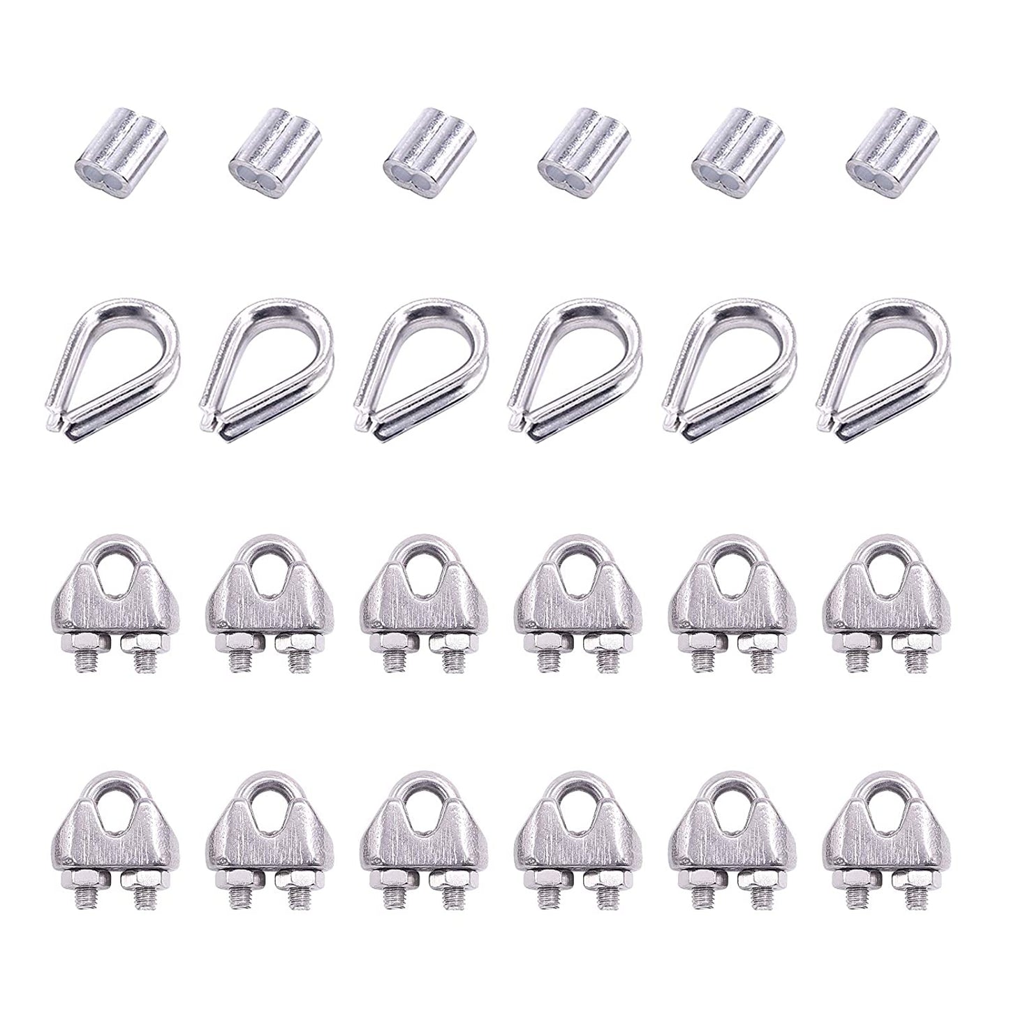 M2 Thimble Loop Sleeve Clip Pack for 2mm Wire Rope Cable - KiwisLove