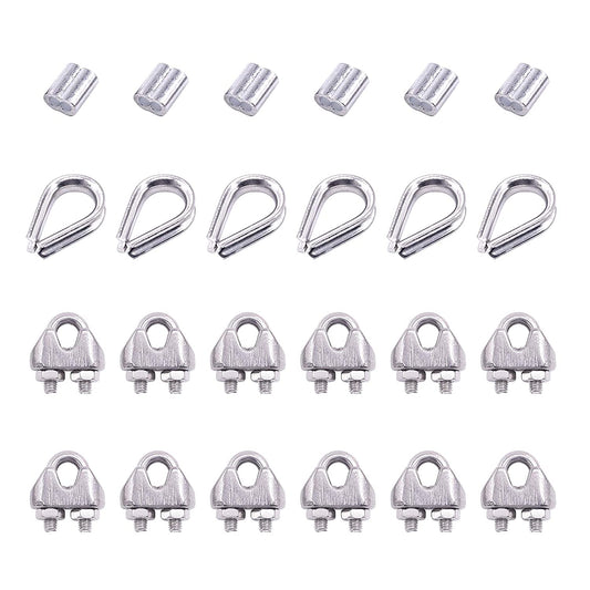 M2 Thimble Loop Sleeve Clip Pack for 2mm Wire Rope Cable - KiwisLove