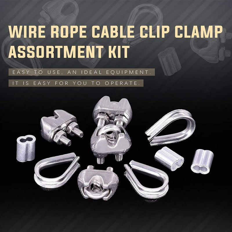 M2 Thimble Loop Sleeve Clip Pack for 2mm Wire Rope Cable - KiwisLove