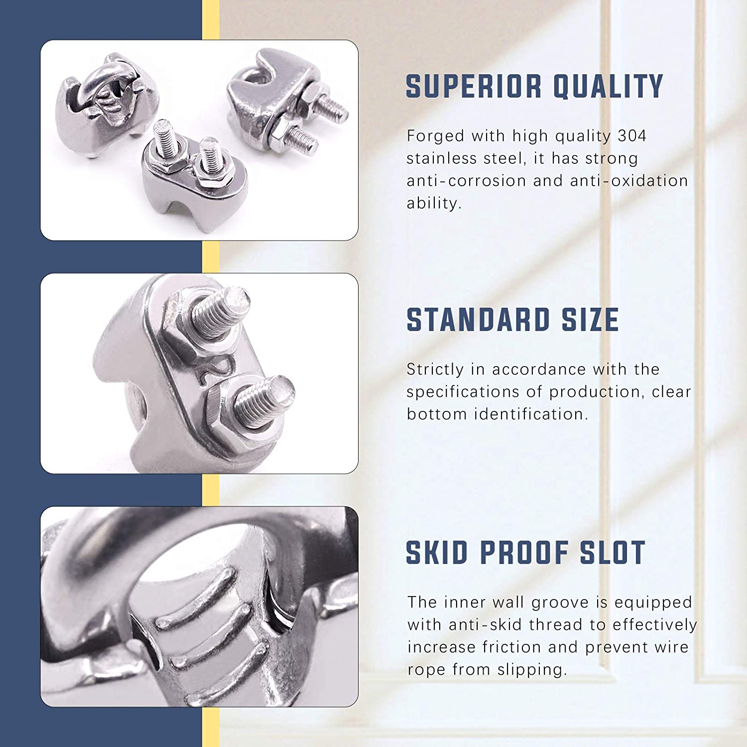 M2 Thimble Loop Sleeve Clip Pack for 2mm Wire Rope Cable - KiwisLove