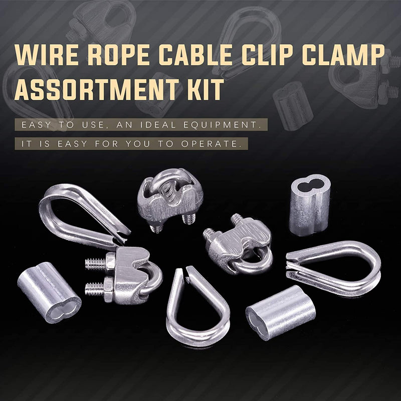 M3 Thimble Loop Sleeve Clip Pack for 3mm Wire Rope Cable - KiwisLove