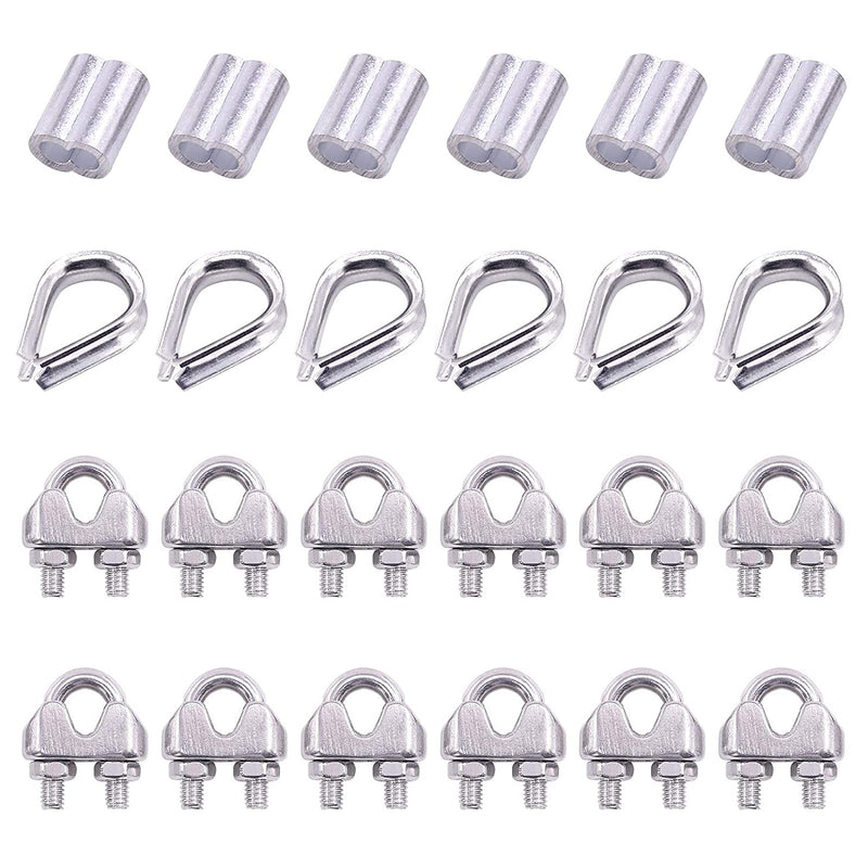 M4 Thimble Loop Sleeve Clip Pack for 4mm Wire Rope Cable - KiwisLove