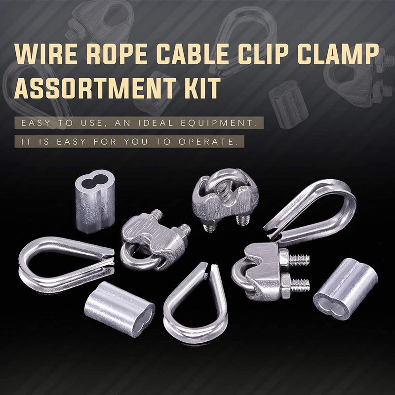 M4 Thimble Loop Sleeve Clip Pack for 4mm Wire Rope Cable - KiwisLove