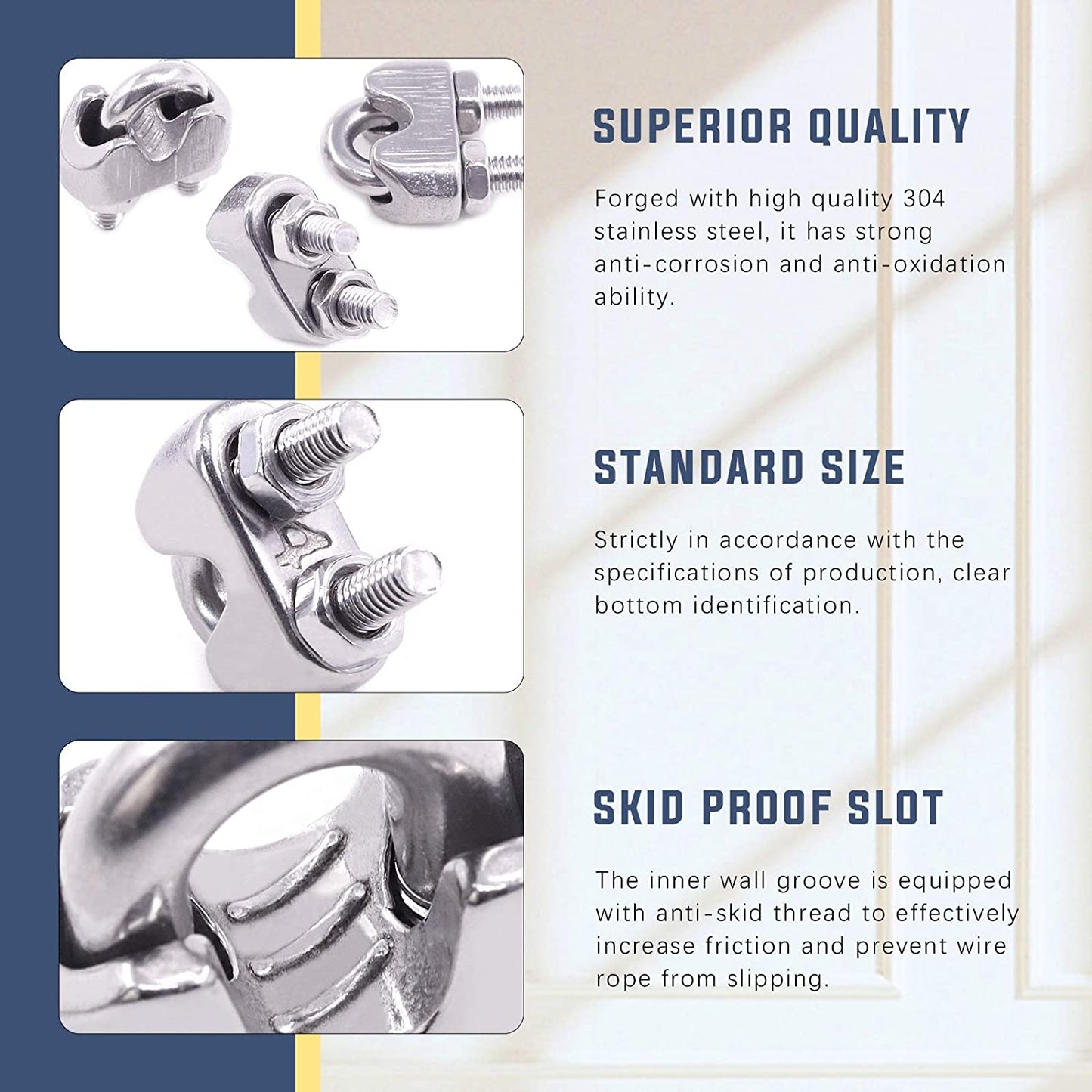 M4 Thimble Loop Sleeve Clip Pack for 4mm Wire Rope Cable - KiwisLove