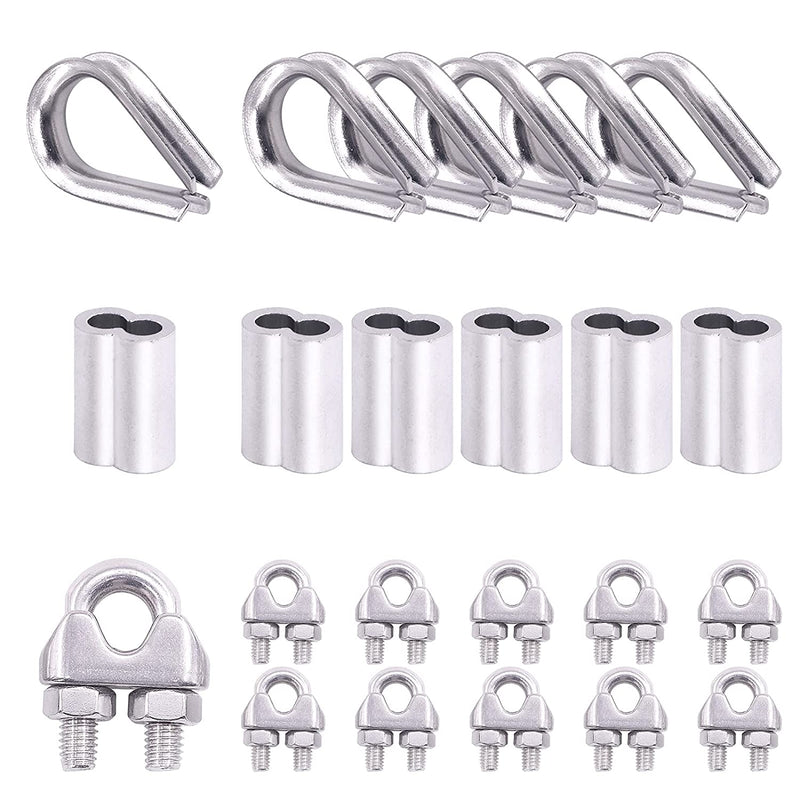 M6 Thimble Loop Sleeve Clip Pack for 6mm Wire Rope Cable - KiwisLove