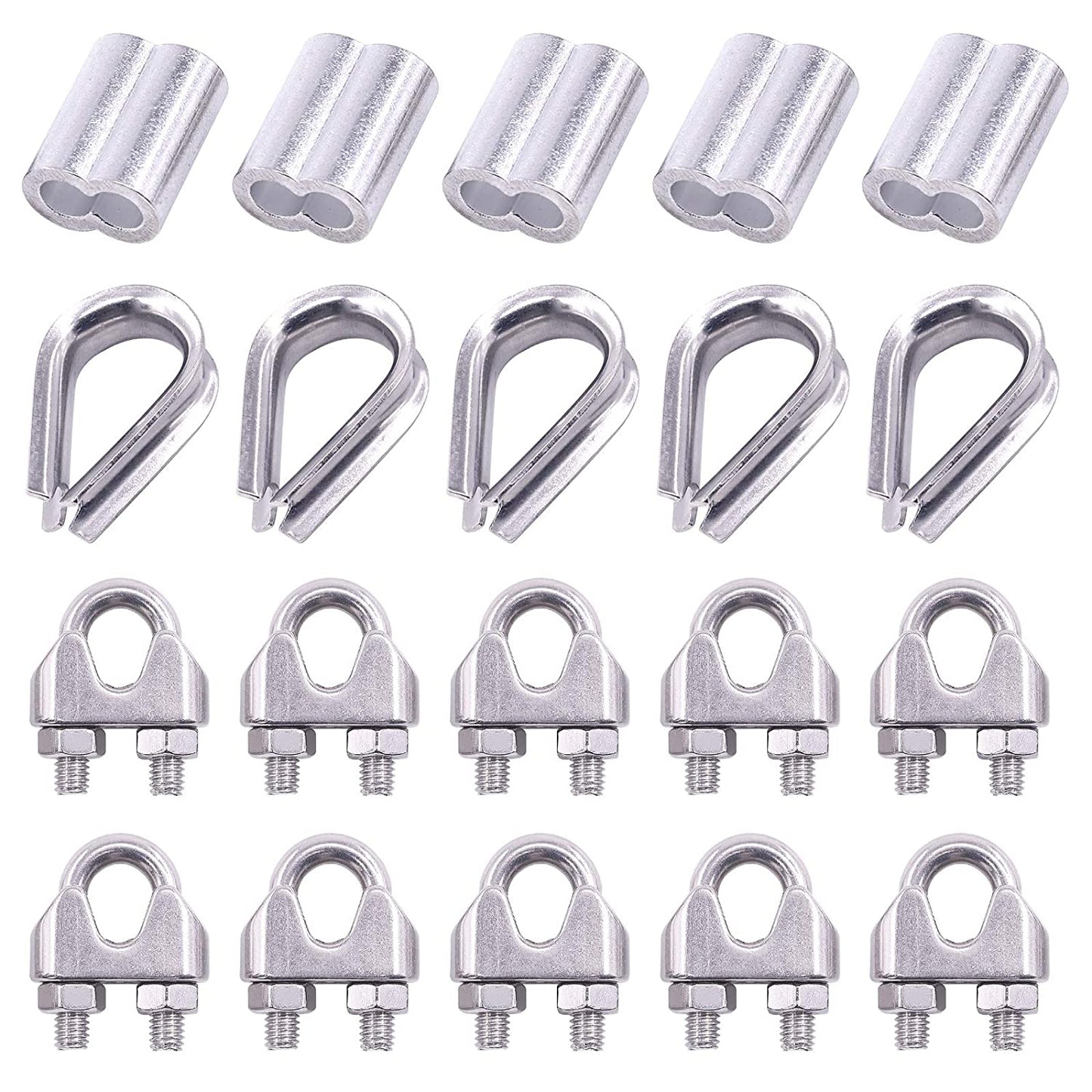 M8 Thimble Loop Sleeve Clip Pack for 8mm Wire Rope Cable - KiwisLove