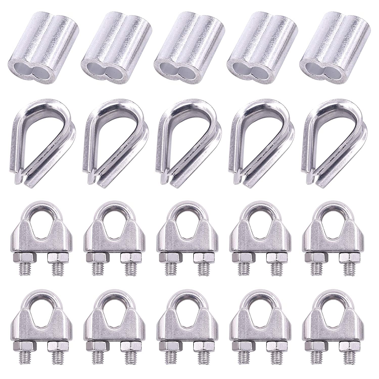 M8 Thimble Loop Sleeve Clip Pack for 8mm Wire Rope Cable - KiwisLove