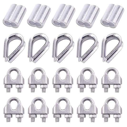 M8 Thimble Loop Sleeve Clip Pack for 8mm Wire Rope Cable - KiwisLove