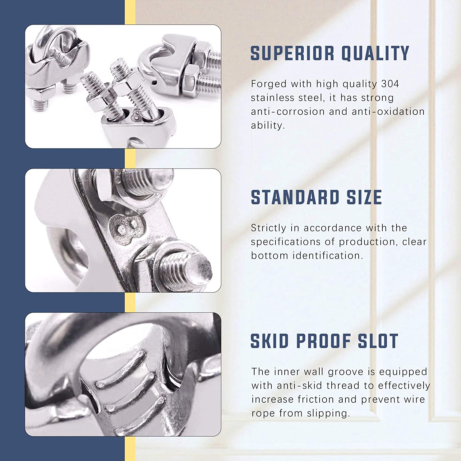 M8 Thimble Loop Sleeve Clip Pack for 8mm Wire Rope Cable - KiwisLove