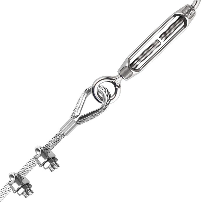 6Sets Cable Railing Kit  Eye Turnbuckle Tension Clip Clamp  Crimping Loop - KiwisLove