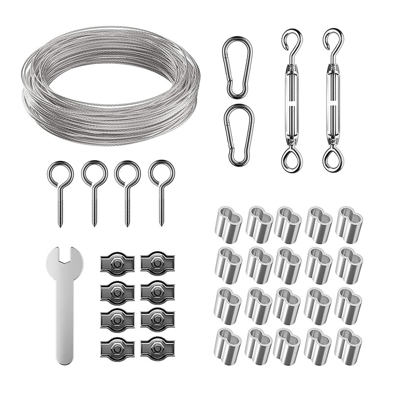 30M Stainless steel rope 2mm kit turnbuckle crimping loops - KiwisLove