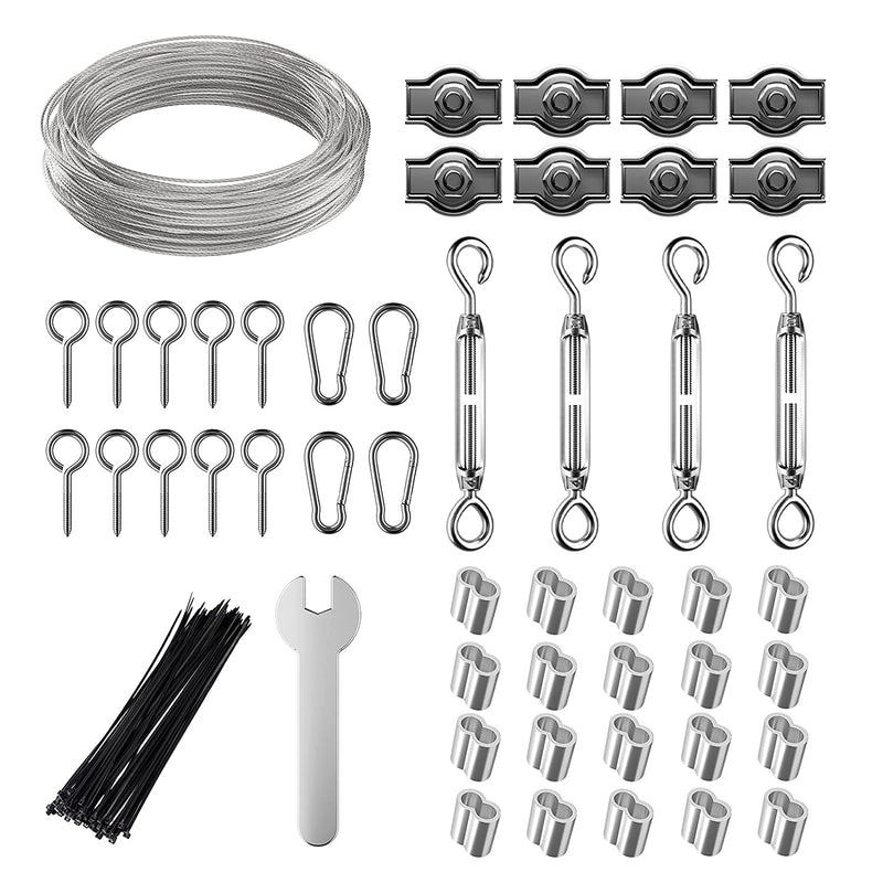 45m wire rope set 2mm PVC coated Cable turnbuckle crimping loops - KiwisLove