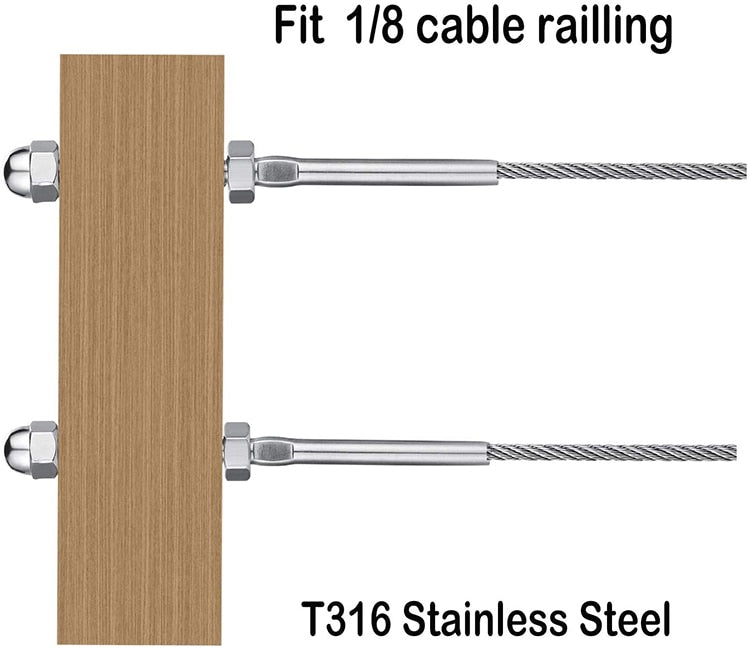 Cable Railing Hardware Swage Stud Tension End Fitting Terminal  T316 - KiwisLove
