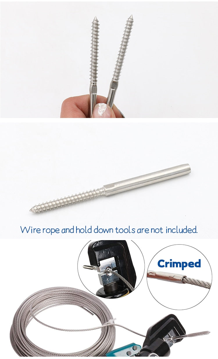 Swage Lag Screws Cable Railing Stair Deck Wood Post Balusters - KiwisLove