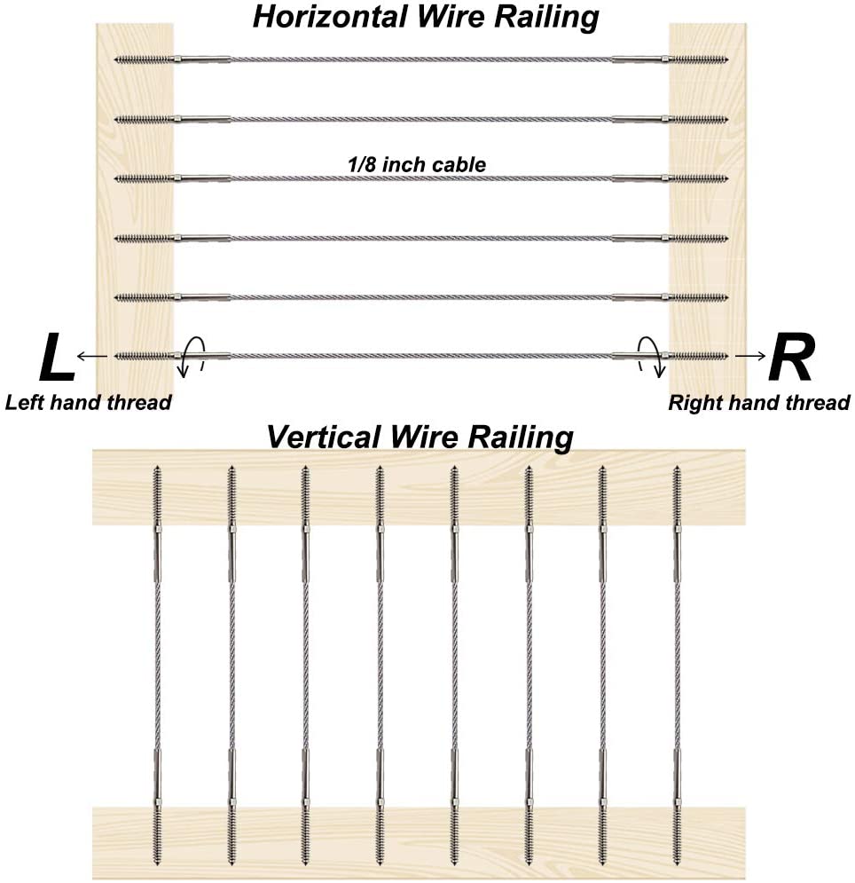 Swage Lag Screws Cable Railing Stair Deck Wood Post Balusters - KiwisLove