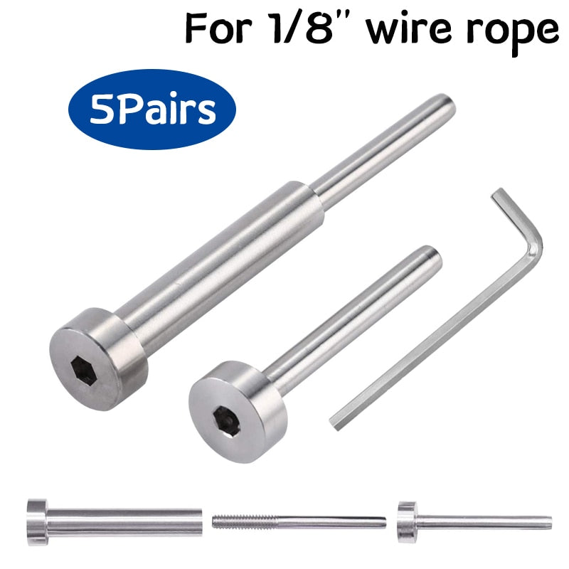 5 Sets Cable Railing kit Invisible Turnbuckle Swage Tensioner - KiwisLove