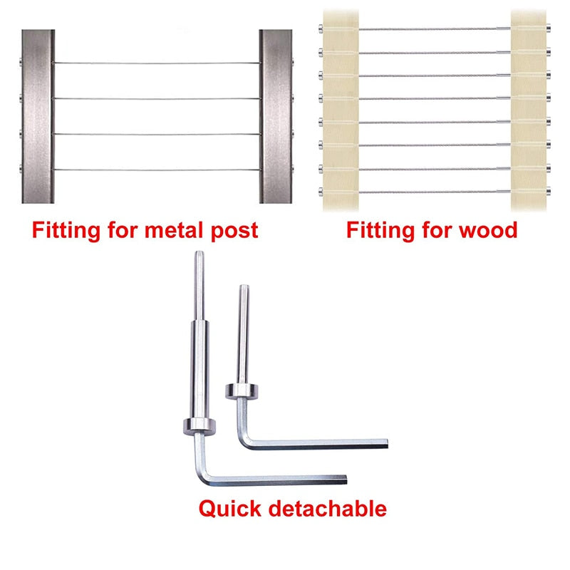 10 Sets Cable Railing kit Invisible Turnbuckle Swage Tensioner - KiwisLove