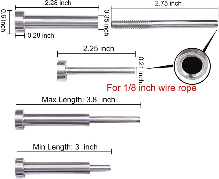 10 Sets Cable Railing kit Invisible Turnbuckle Swage Tensioner - KiwisLove