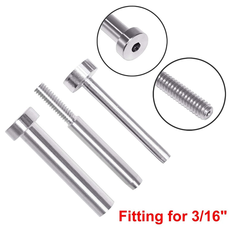 10 Sets Invisible Receiver and Swage Stud End Stainless Steel - KiwisLove