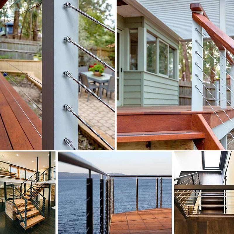 5 Sets Stainless Steel Cable Railing Kits - KiwisLove