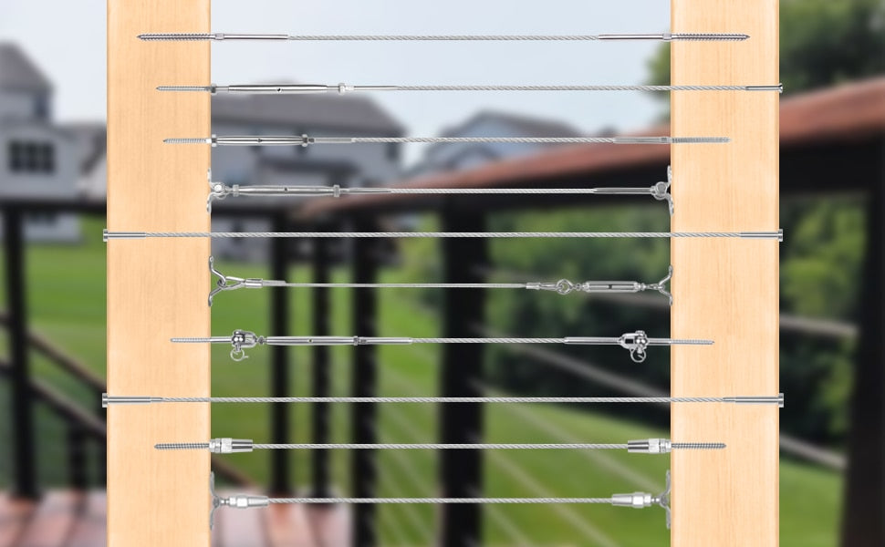 5 Sets Stainless Steel Cable Railing Kits - KiwisLove