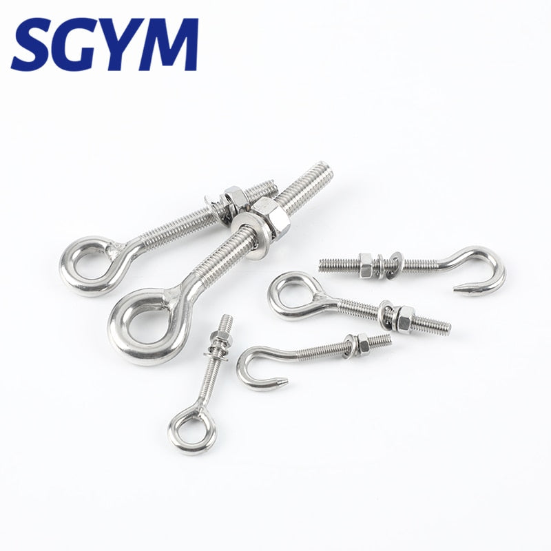 10 PCS 304 Stainless Steel Sheep Eye screw Bolt Lifting Ring/Hook - KiwisLove