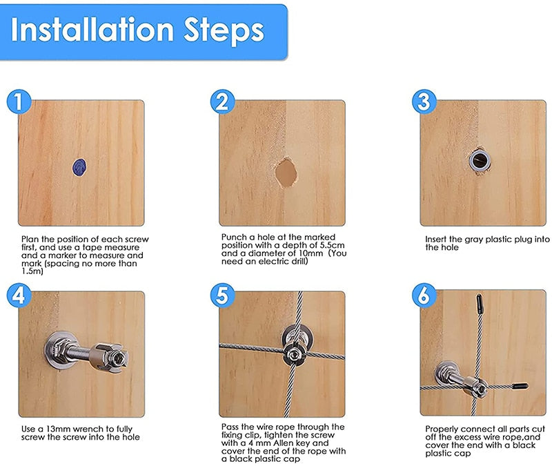 Stainless Steel Wire Cable Trellis System Hub Bracket Kit NZ Stock - KiwisLove