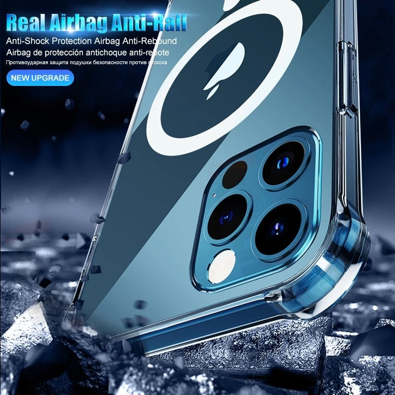 Magsafe  Case iPhone 11 12 13 Pro MAX mini XR X XS 7 8 Plus Wireless Charging - KiwisLove