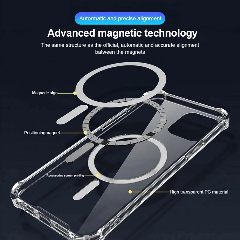 Magsafe  Case iPhone 11 12 13 Pro MAX mini XR X XS 7 8 Plus Wireless Charging - KiwisLove