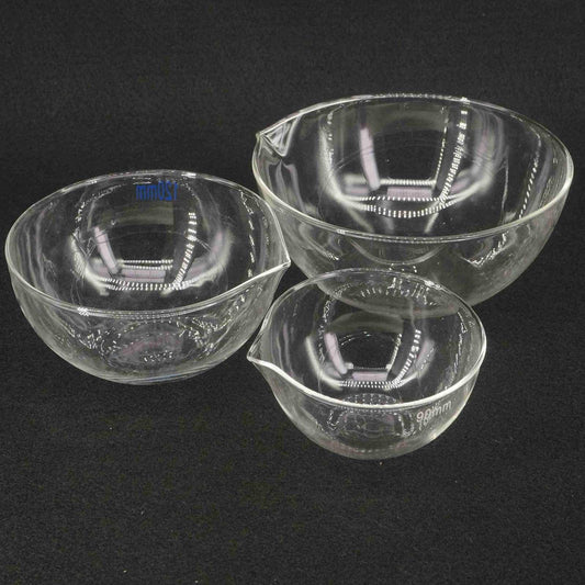 Lab Glass Evaporating Dish Flat Bottom with Spout - KiwisLove