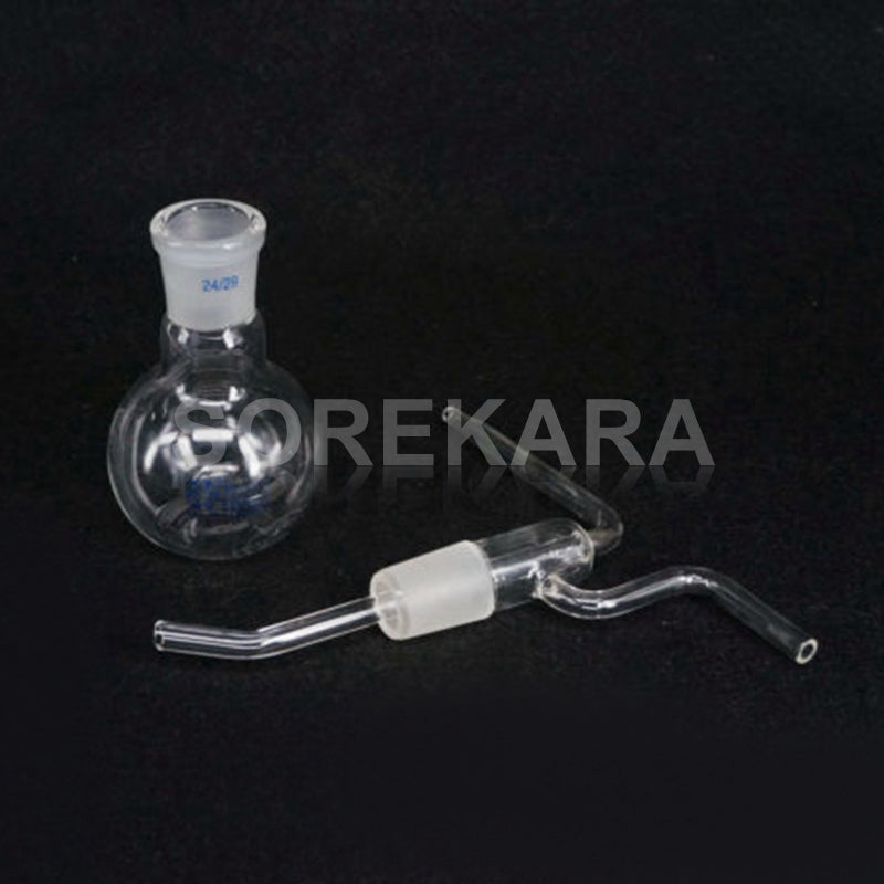 100ml 24/29 Joint Lab Borosilicate Glass Gas Washing Bottle Flat Bottom - KiwisLove