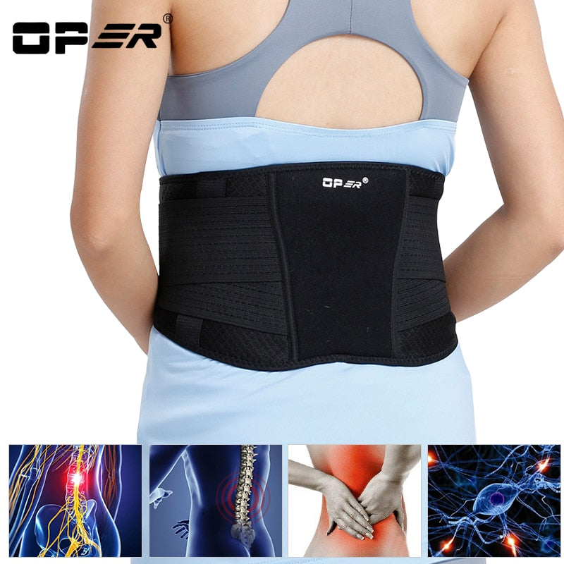 OPER Waist Support Belt Adjustable Lumbar Brace Spine Back Posture - KiwisLove
