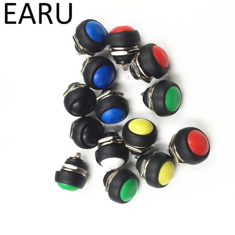 10pcs DIY Mini 12mm Momentary Waterproof Push Button Switch Horn - KiwisLove
