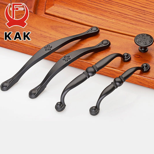 American Style Black Zinc Alloy Handles Cabinet Drawer Knobs - KiwisLove
