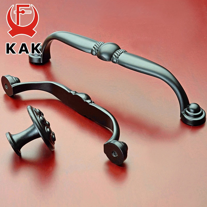 American Style Black Zinc Alloy Handles Cabinet Drawer Knobs - KiwisLove