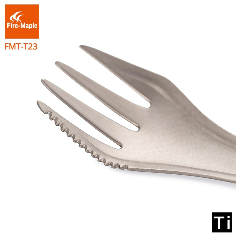 Fire Maple 3 In 1 Titanium Fork Cutlery Spork FMT-T23 Lightweight Portable Camping - KiwisLove