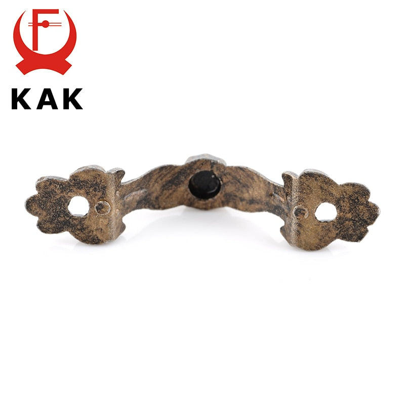 KAK 10pcs Box Handle 43*10MM Zinc Alloy Knob Tracery Bronze Tone Antique Pulls For Drawer Wooden Jewelry Box Furniture Hardware - KiwisLove