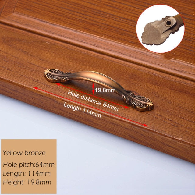 European Zinc Alloy Cabinet Handles Wadrobe Door Pulls - KiwisLove