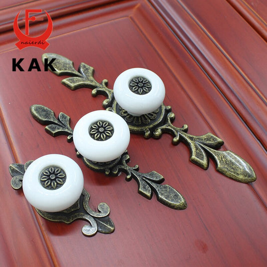 Antique Bronze Ceramic Drawer Knobs Cabinet Cupboard Handles - KiwisLove