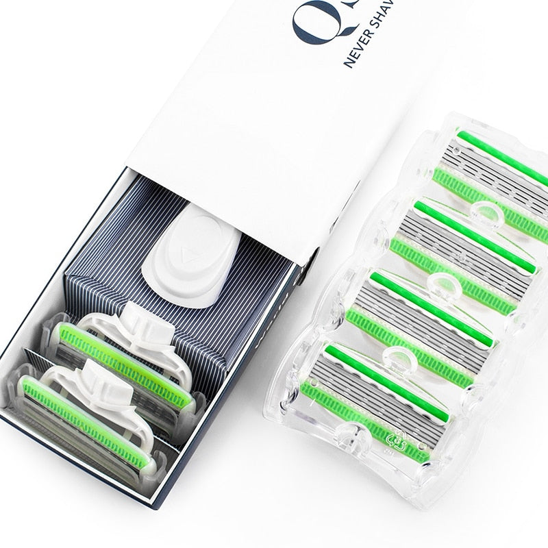 QShave Women Bikini Leg Hair Removal Razor + 6 Pcs X5 Blade - KiwisLove
