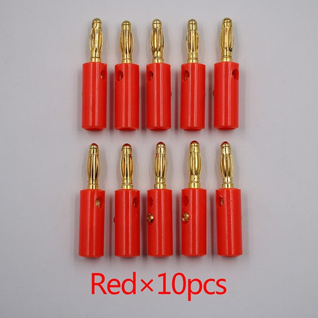 10pcs Audio Speaker Screw Banana Gold Plate Plugs Connectors 4mm - KiwisLove