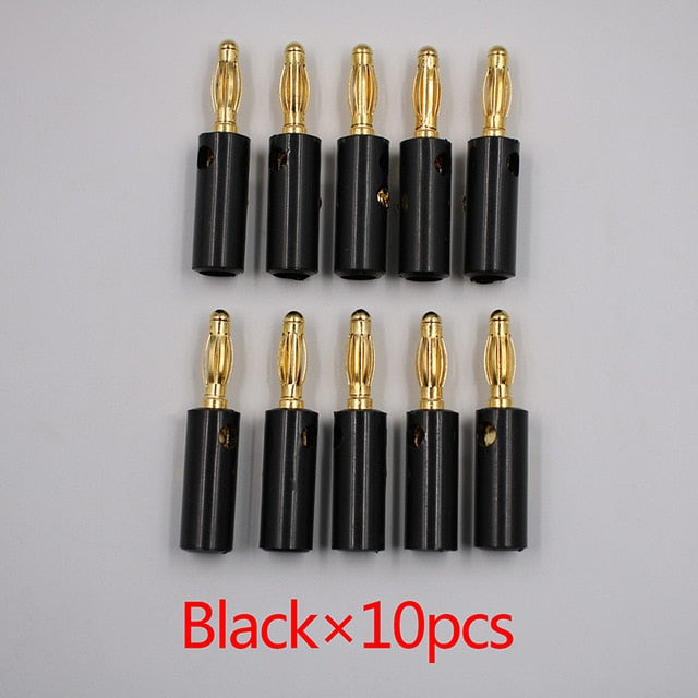 10pcs Audio Speaker Screw Banana Gold Plate Plugs Connectors 4mm - KiwisLove