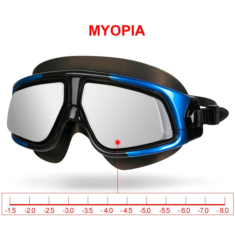 Copozz myopia Swimming Goggles Anti Fog UV Eyewear Silicon Mirrored - KiwisLove