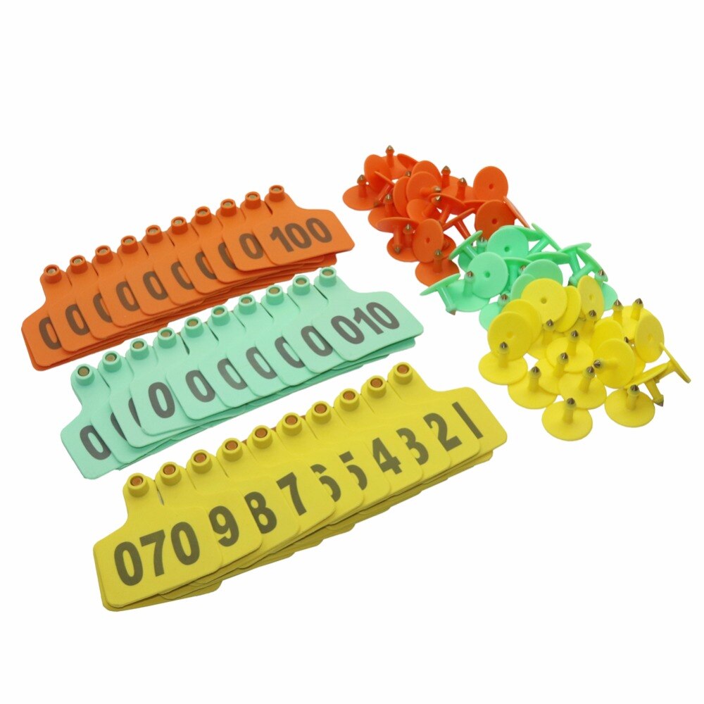 100 Pcs Plastic Digital Numbering NO.1-100 Livestock Ear Tag - KiwisLove