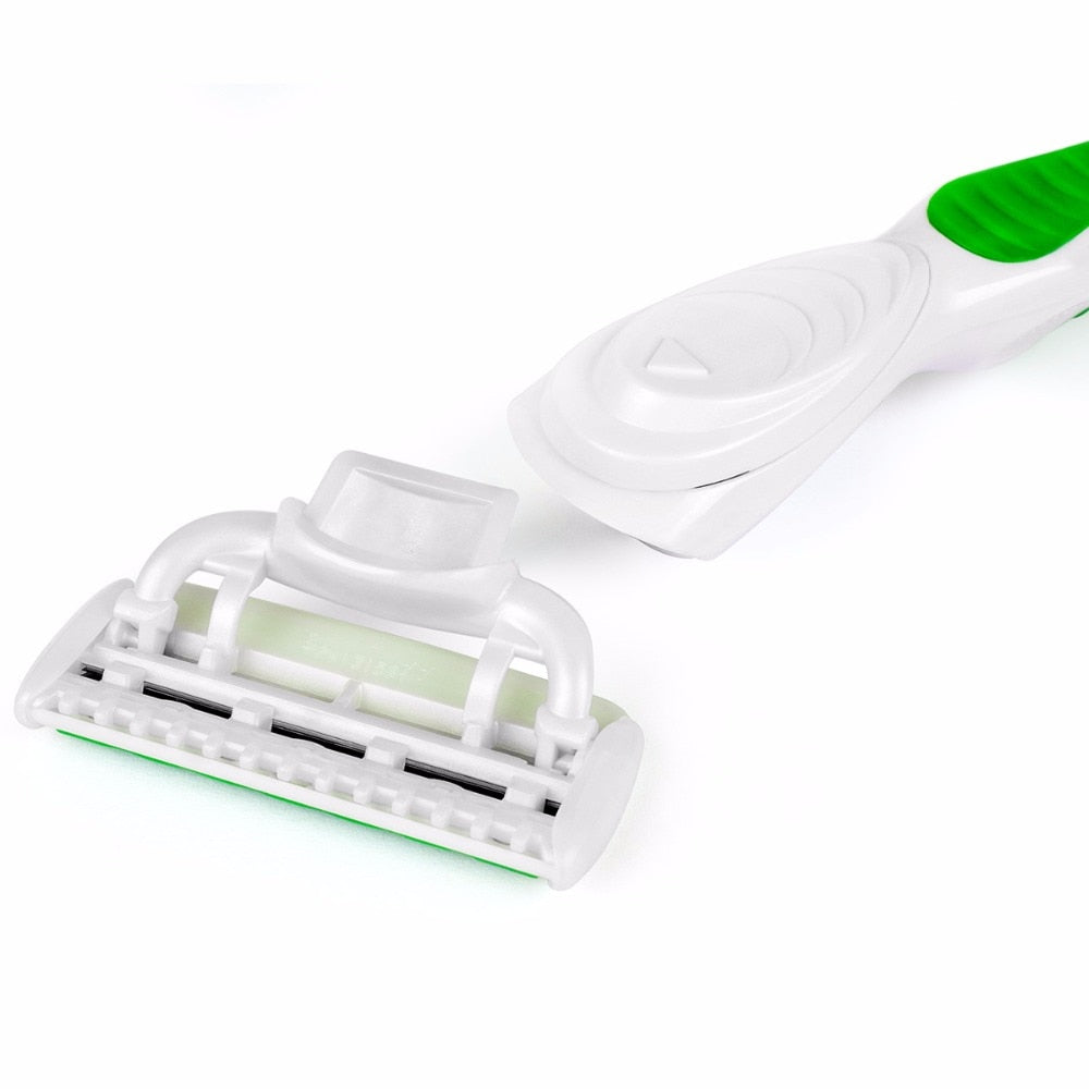 QShave Green Blade Lady Personalized Shaving Razor X5 USA Blade Women Razor Blade - KiwisLove