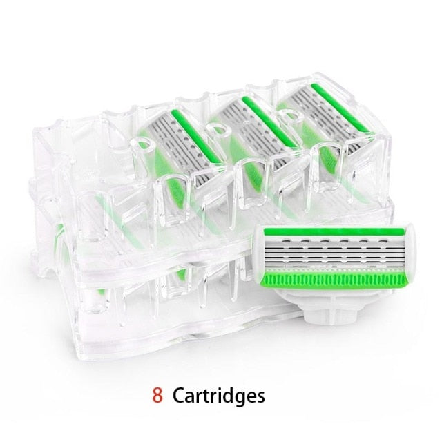 QShave Green Blade Lady Personalized Shaving Razor X5 USA Blade Women Razor Blade - KiwisLove